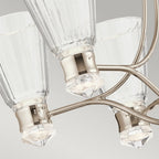 Kayva 6 Arm LED Ceiling Chandelier In Polished Nickel Finish QN-KAYVA13-PN