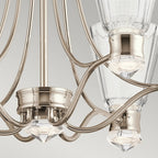 Kayva 6 Arm LED Ceiling Chandelier In Polished Nickel Finish QN-KAYVA13-PN
