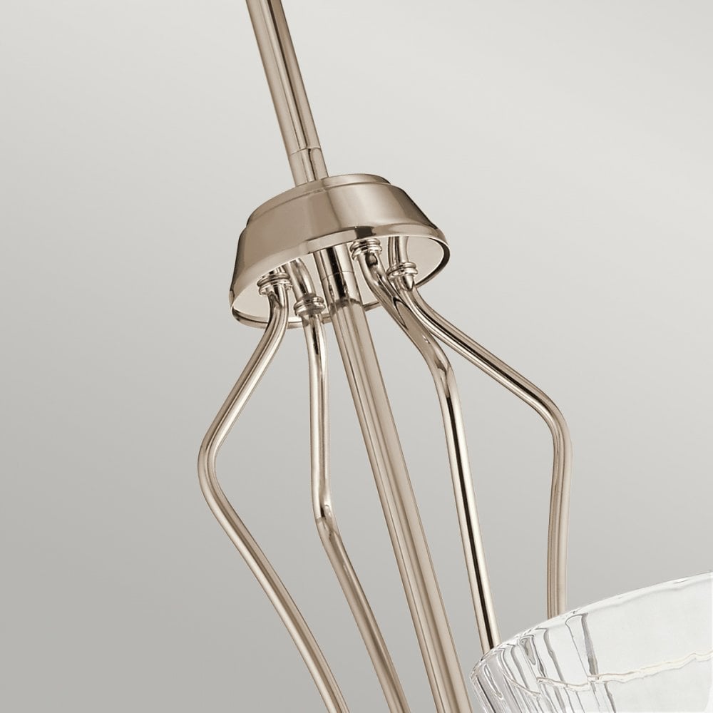 Kayva 4 Arm LED Ceiling Chandelier In Polished Nickel Finish QN-KAYVA9-PN