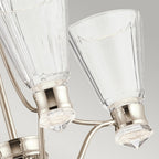 Kayva 4 Arm LED Ceiling Chandelier In Polished Nickel Finish QN-KAYVA9-PN