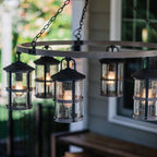 Lakehouse Outdoor Chandelier In Aged Zinc And Driftwood Grey Finish QN-LAKEHOUSE6-P-DZ