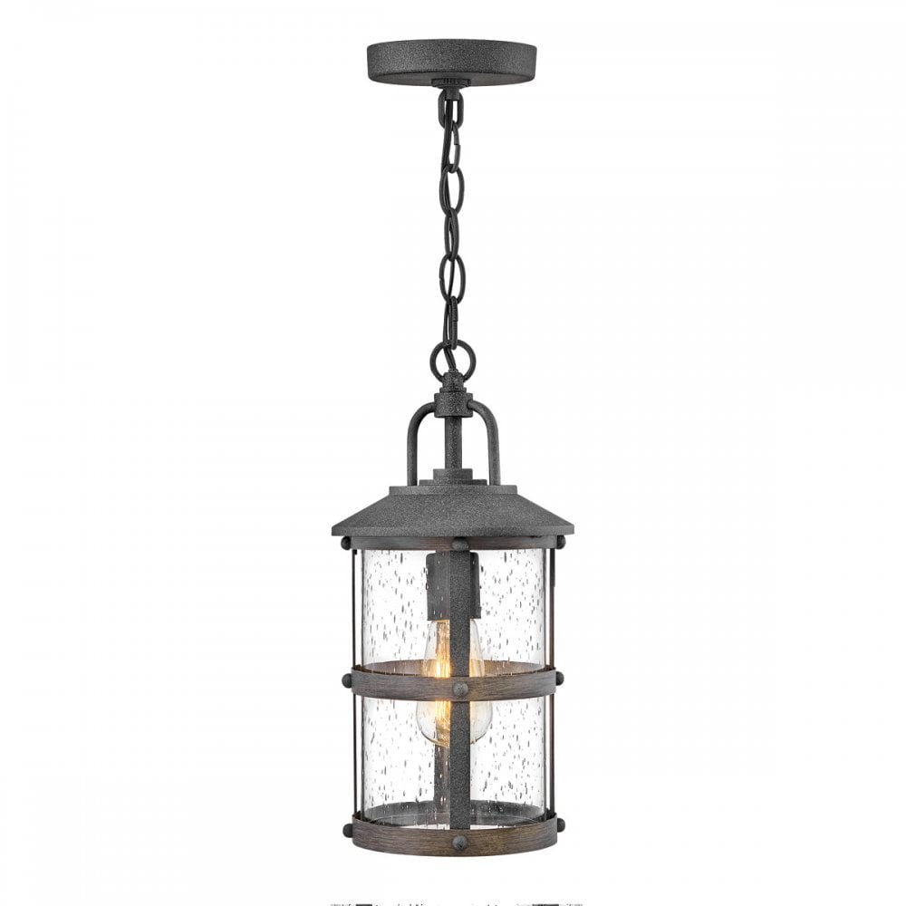 Lakehouse Outdoor Ceiling Lantern In Aged Zinc And Driftwood Grey Finish QN-LAKEHOUSE8-S-DZ
