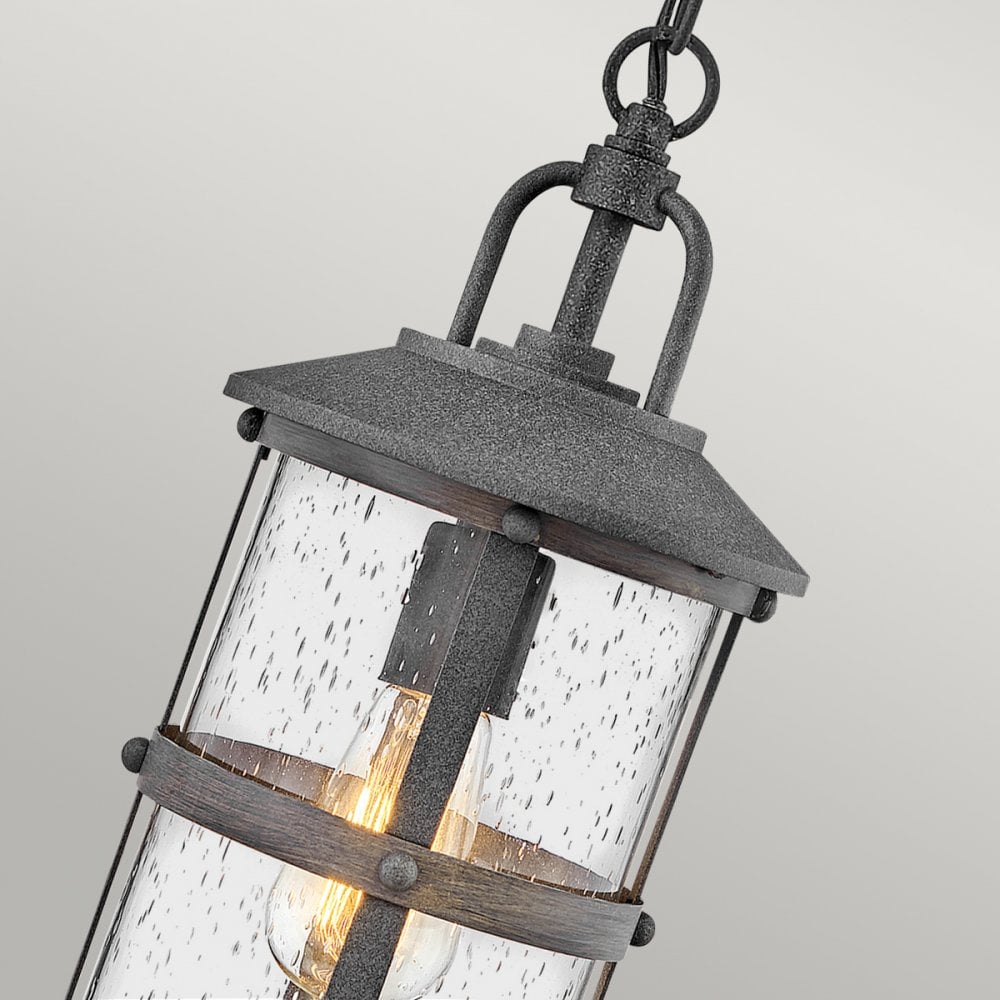 Lakehouse Outdoor Ceiling Lantern In Aged Zinc And Driftwood Grey Finish QN-LAKEHOUSE8-S-DZ