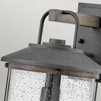 Lakehouse Outdoor Wall Lantern In Aged Zinc And Driftwood Grey Finish QN-LAKEHOUSE2-M-DZ