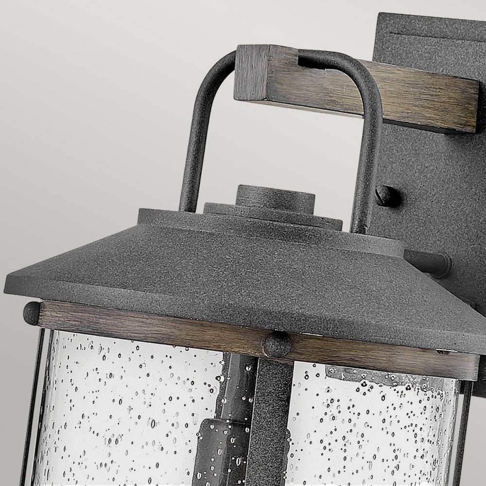 Lakehouse Outdoor Wall Lantern In Aged Zinc And Driftwood Grey Finish QN-LAKEHOUSE2-M-DZ