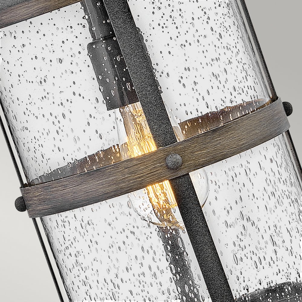 Lakehouse Outdoor Wall Lantern In Aged Zinc And Driftwood Grey Finish QN-LAKEHOUSE2-M-DZ