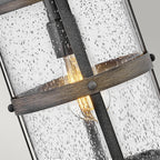 Lakehouse Outdoor Wall Lantern In Aged Zinc And Driftwood Grey Finish QN-LAKEHOUSE2-M-DZ