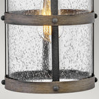 Lakehouse Outdoor Wall Lantern In Aged Zinc And Driftwood Grey Finish QN-LAKEHOUSE2-M-DZ