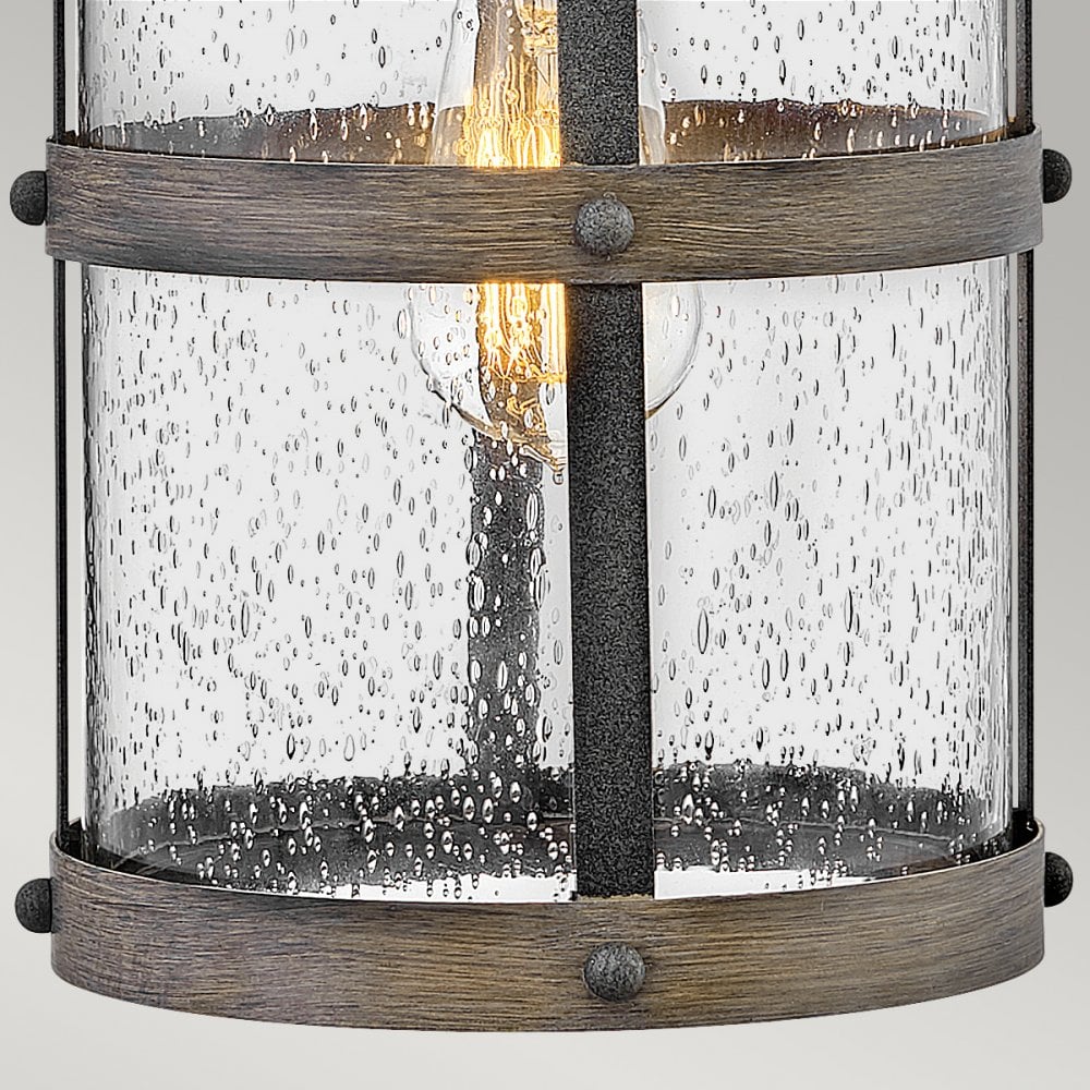 Lakehouse Outdoor Wall Lantern In Aged Zinc And Driftwood Grey Finish QN-LAKEHOUSE2-M-DZ