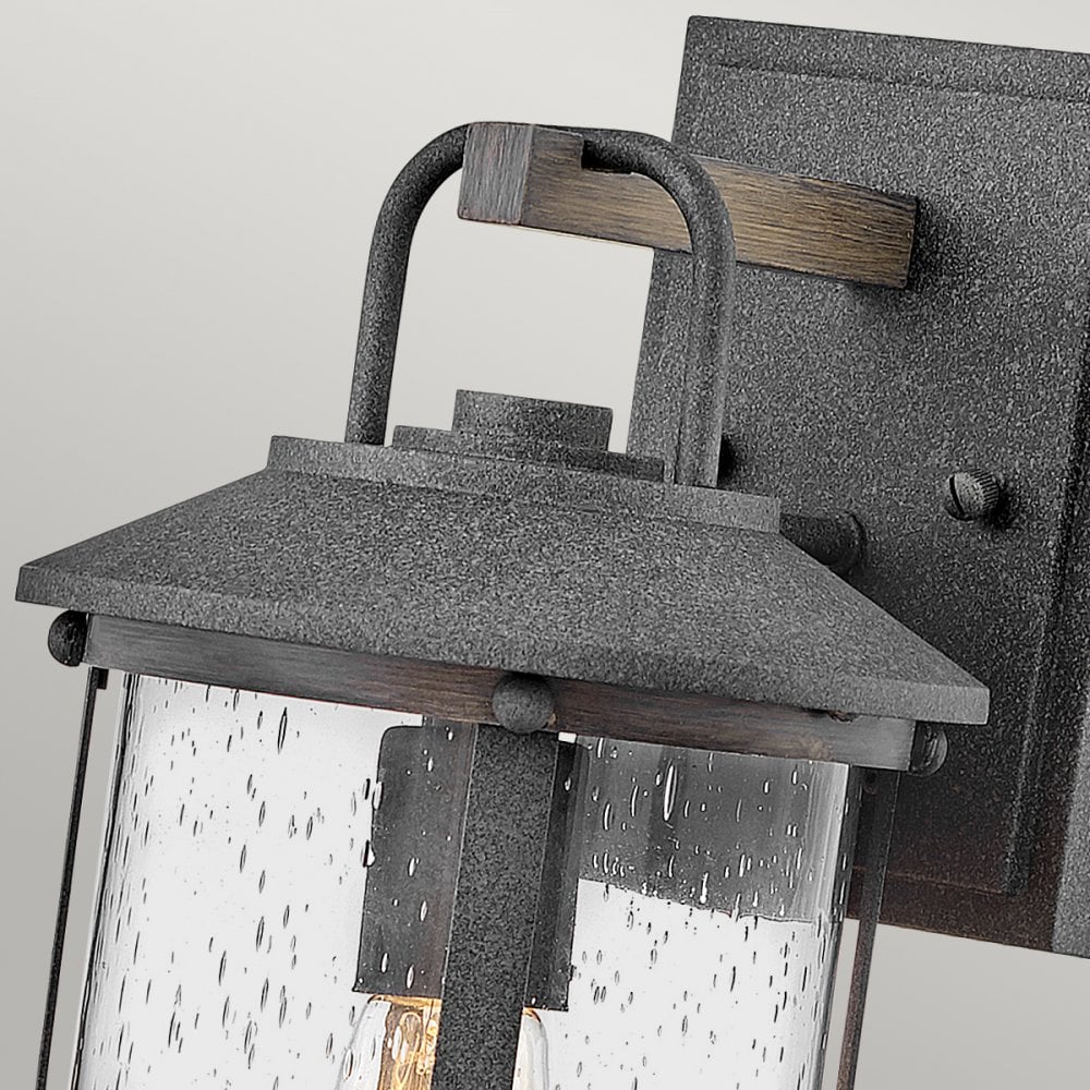 Lakehouse Outdoor Small Wall Lantern In Aged Zinc And Driftwood Grey Finish QN-LAKEHOUSE2-S-DZ