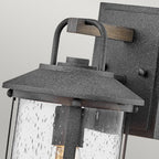Lakehouse Outdoor Small Wall Lantern In Aged Zinc And Driftwood Grey Finish QN-LAKEHOUSE2-S-DZ