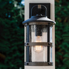 Lakehouse Outdoor Small Wall Lantern In Aged Zinc And Driftwood Grey Finish QN-LAKEHOUSE2-S-DZ