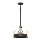 Silas 3 Light Ceiling Light In Aged Zinc And Heritage Brass Finish QN-SILAS-3P-DZ