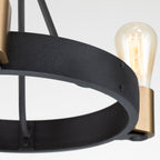 Silas 3 Light Ceiling Light In Aged Zinc And Heritage Brass Finish QN-SILAS-3P-DZ