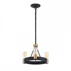 Silas 3 Light Ceiling Light In Aged Zinc And Heritage Brass Finish QN-SILAS-3P-DZ