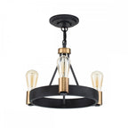 Silas 3 Light Ceiling Light In Aged Zinc And Heritage Brass Finish QN-SILAS-3P-DZ