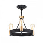 Silas 3 Light Ceiling Light In Aged Zinc And Heritage Brass Finish QN-SILAS-3P-DZ