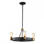 Silas 4 Light Ceiling Light In Aged Zinc And Heritage Brass Finish QN-SILAS-4P-DZ