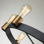 Silas 8 Light Ceiling Light In Aged Zinc And Heritage Brass Finish QN-SILAS-8P-DZ