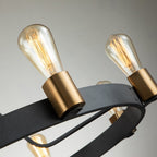 Silas 8 Light Ceiling Light In Aged Zinc And Heritage Brass Finish QN-SILAS-8P-DZ