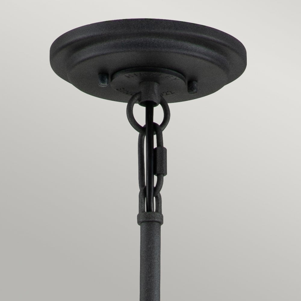 Silas 6 Light Ceiling Light In Aged Zinc And Heritage Brass Finish QN-SILAS-6P-DZ