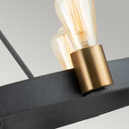 Silas 6 Light Ceiling Light In Aged Zinc And Heritage Brass Finish QN-SILAS-6P-DZ