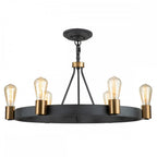 Silas 6 Light Ceiling Light In Aged Zinc And Heritage Brass Finish QN-SILAS-6P-DZ