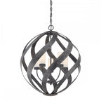 Blacksmith 5 Light Ceiling Chandelier In Old Black Finish IP44 QN-BLACKSMITH-5P-OBK