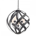 Blacksmith 5 Light Ceiling Chandelier In Old Black Finish IP44 QN-BLACKSMITH-5P-OBK