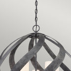 Blacksmith 5 Light Ceiling Chandelier In Old Black Finish IP44 QN-BLACKSMITH-5P-OBK