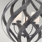 Blacksmith 5 Light Ceiling Chandelier In Old Black Finish IP44 QN-BLACKSMITH-5P-OBK