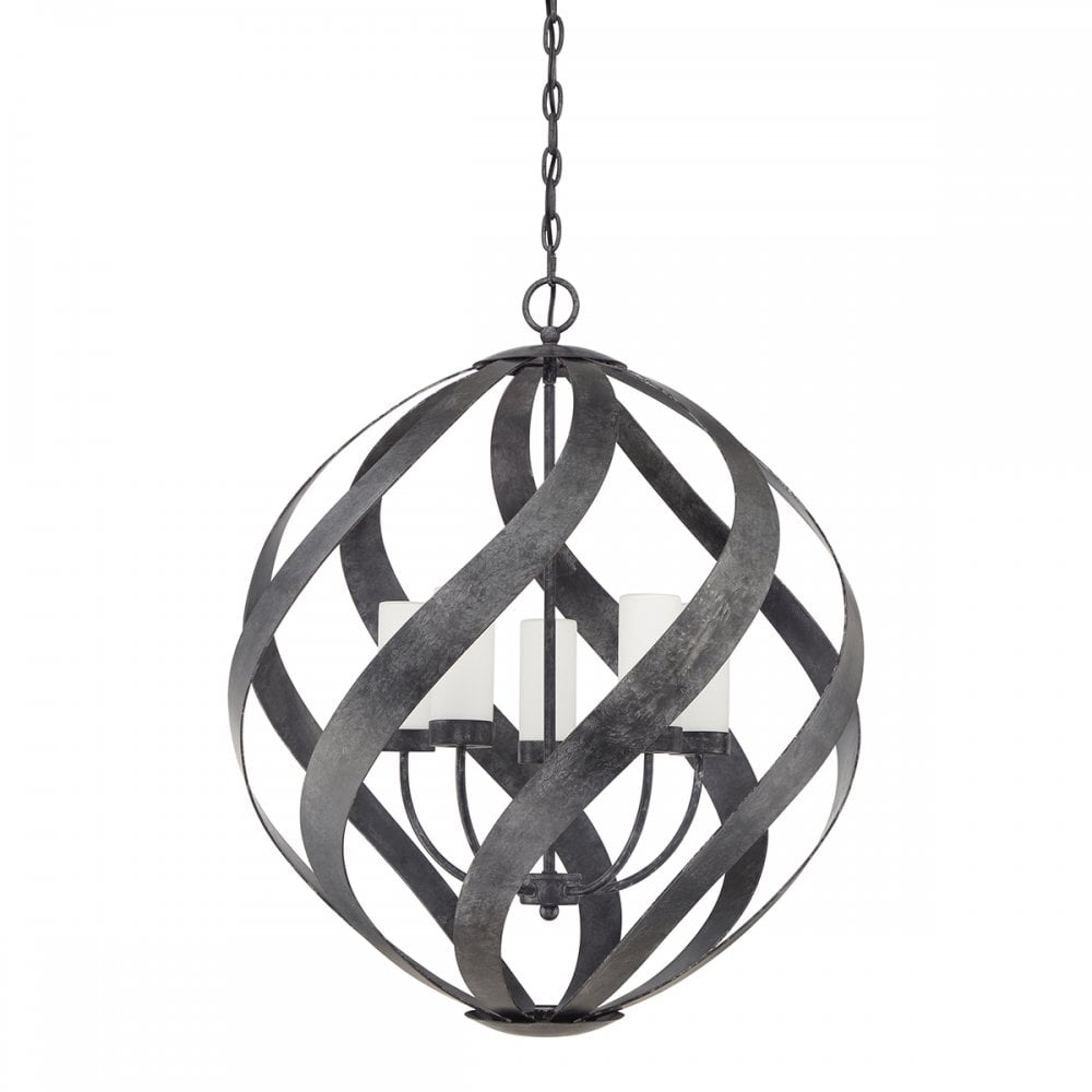 Blacksmith 5 Light Ceiling Chandelier In Old Black Finish IP44 QN-BLACKSMITH-5P-OBK