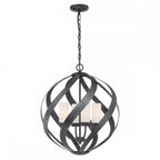 Blacksmith 4 Light Ceiling Chandelier In Old Black Finish IP44 QN-BLACKSMITH-4P-OBK