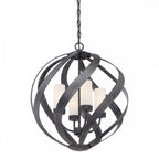 Blacksmith 4 Light Ceiling Chandelier In Old Black Finish IP44 QN-BLACKSMITH-4P-OBK