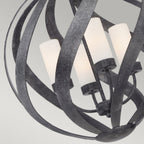 Blacksmith 4 Light Ceiling Chandelier In Old Black Finish IP44 QN-BLACKSMITH-4P-OBK