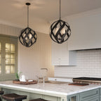 Blacksmith 4 Light Ceiling Chandelier In Old Black Finish IP44 QN-BLACKSMITH-4P-OBK