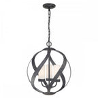 Blacksmith 3 Light Ceiling Chandelier In Old Black Finish IP44 QN-BLACKSMITH-3P-OBK