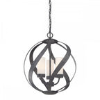 Blacksmith 3 Light Ceiling Chandelier In Old Black Finish IP44 QN-BLACKSMITH-3P-OBK