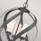 Blacksmith 3 Light Ceiling Chandelier In Old Black Finish IP44 QN-BLACKSMITH-3P-OBK