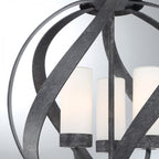 Blacksmith 3 Light Ceiling Chandelier In Old Black Finish IP44 QN-BLACKSMITH-3P-OBK