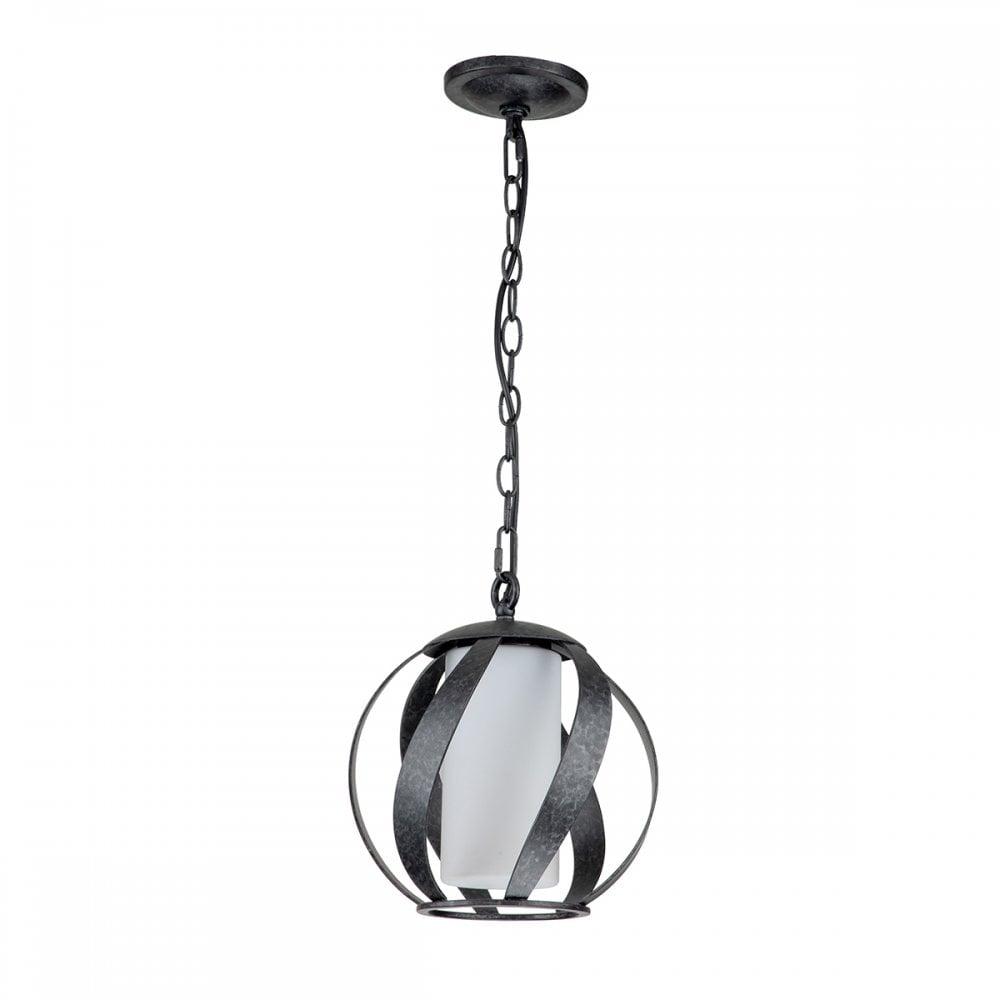 Blacksmith Single Ceiling Chandelier In Old Black Finish IP44 QN-BLACKSMITH-P-OBK