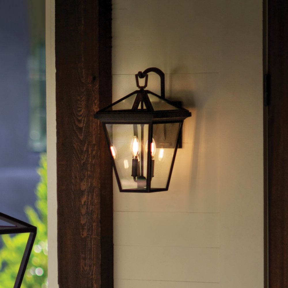 Alford Place Medium Wall Lantern In Museum Black Finish QN-ALFORD-PLACE2-M-MB