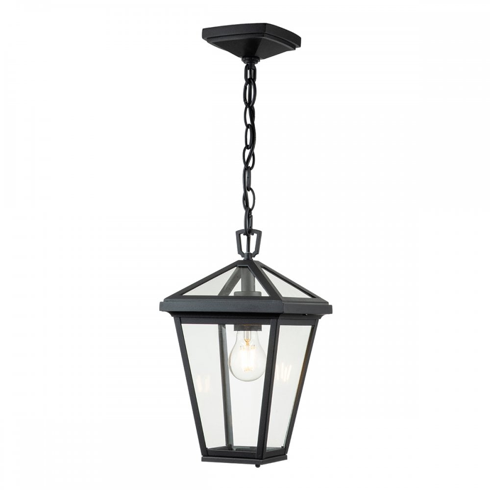 Alford Place Small Chain Lantern In Museum Black Finish QN-ALFORD-PLACE8-S-MB