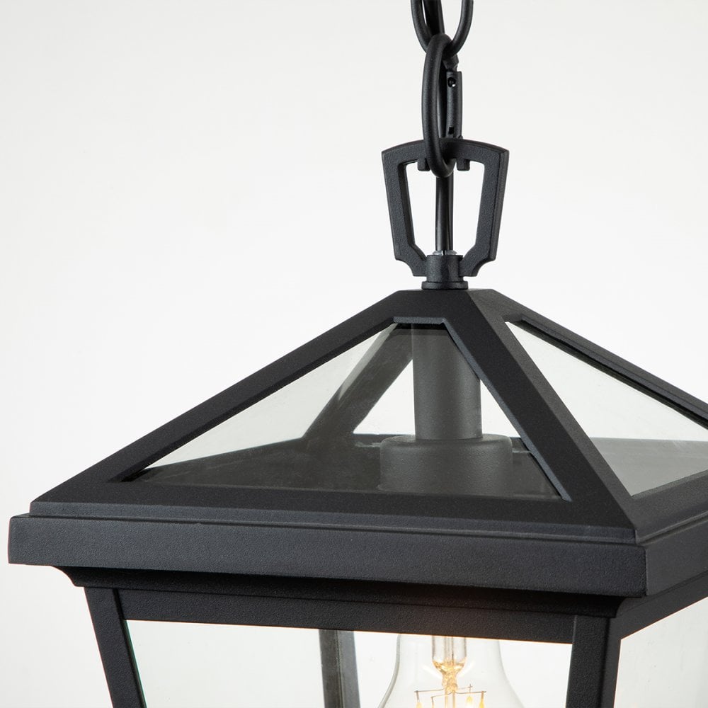 Alford Place Small Chain Lantern In Museum Black Finish QN-ALFORD-PLACE8-S-MB