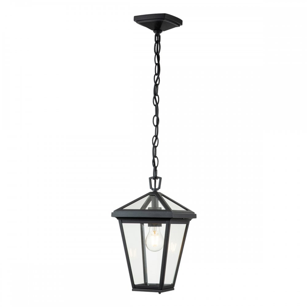 Alford Place Small Chain Lantern In Museum Black Finish QN-ALFORD-PLACE8-S-MB
