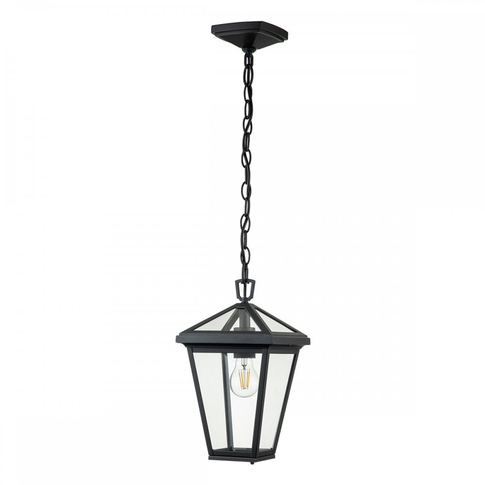 Alford Place Small Chain Lantern In Museum Black Finish QN-ALFORD-PLACE8-S-MB