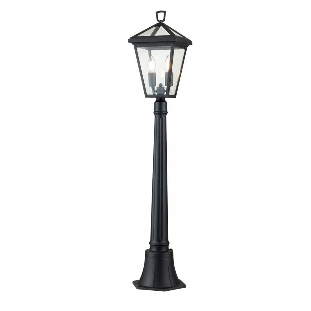 Alford Place Small Pillar Lantern In Museum Black Finish QN-ALFORD-PLACE-4B-S-MB
