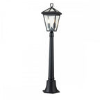 Alford Place Small Pillar Lantern In Museum Black Finish QN-ALFORD-PLACE-4B-S-MB