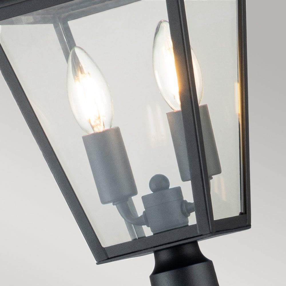 Alford Place Small Pillar Lantern In Museum Black Finish QN-ALFORD-PLACE-4B-S-MB