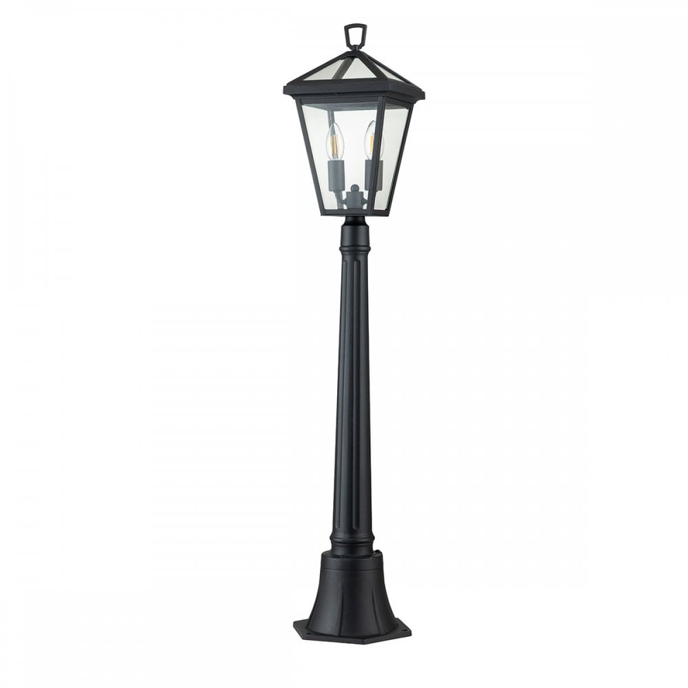 Alford Place Small Pillar Lantern In Museum Black Finish QN-ALFORD-PLACE-4B-S-MB